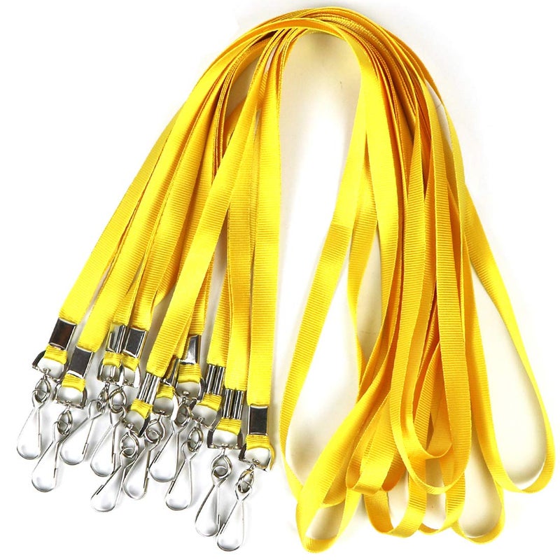 Bird Fiy Yellow Bulk Lanyards for Id Badges Nylon Neck Flat Lanyard for ID Name Badge Holder/Name Tag (Yellow, 50Pcs) - Image 1